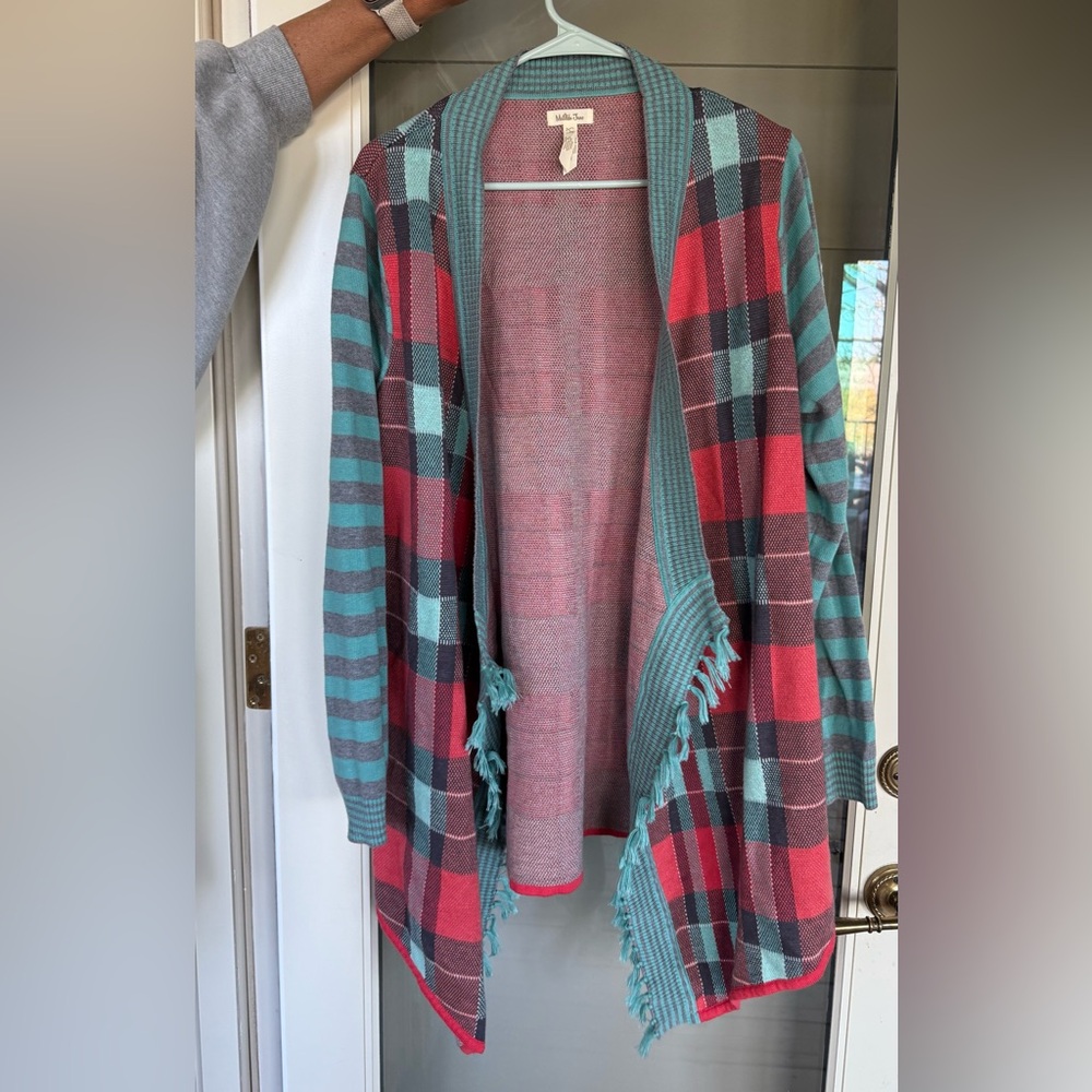Matilda Jane Plaid Open Front Cardigan